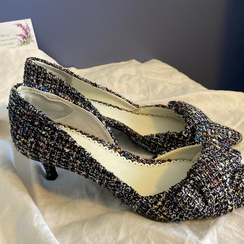 Classic tweed kitty heels